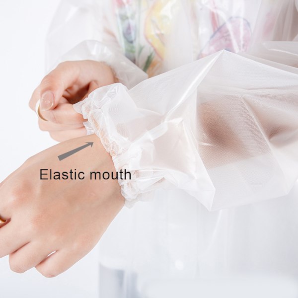 EVA lettvektsregnjakke for voksne gjennomsiktig, fortykket regnkappe med hette unisex White-FS2--AD3- White Flat Mouth