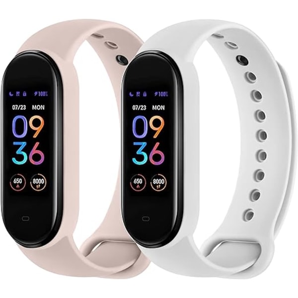 Ranneke, joka on yhteensopiva Xiaomi Mi Band 5/6:n kanssa, klassinen ja värikäs pehmeä silikoninen rannekoru Amazfit Band 5:lle.