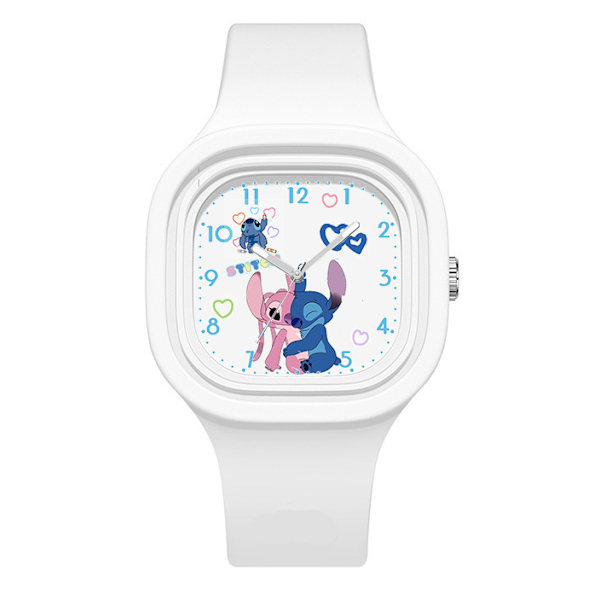 Stitch Analog Quartz Ur med Silikonerem Firkantet Ur-AD4-