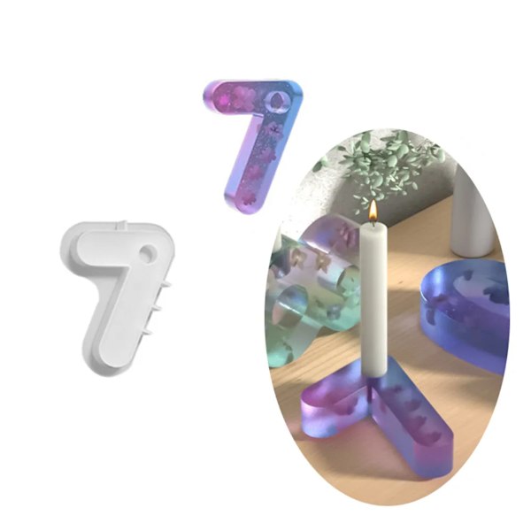 Digital form, DIY silikonform 3D lysestakeform, gipsform lysestakeform (7 deler)-AD4-