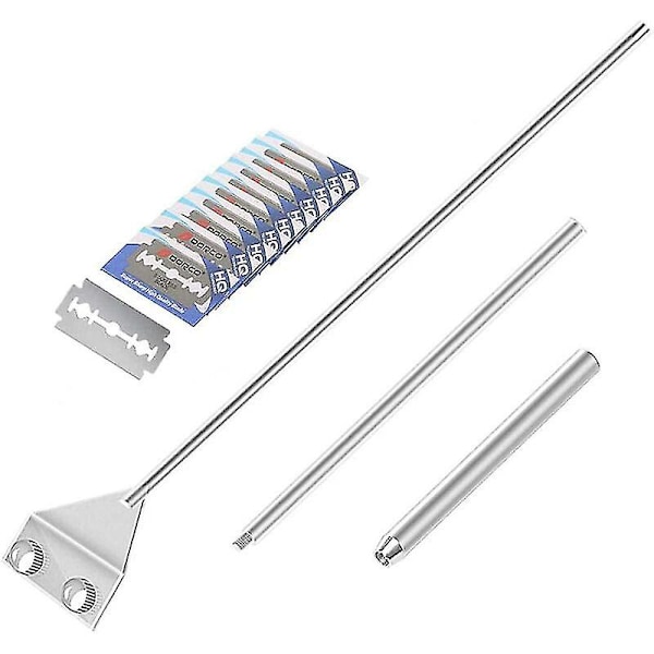 Algeskraber 65 cm lang, med blad i rustfrit stål, rengøringsværktøj til glasakvarium, med 10 blade (FMY) -AD6-