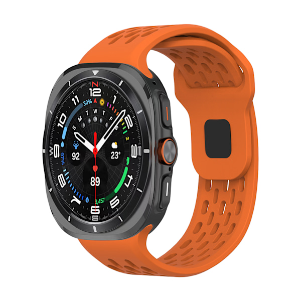 Andningsbara band kompatibla med Galaxy Watch 7 Ultra band 47mm mjukt silikonarmband för band orange färg orange färg