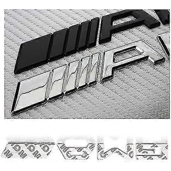 2024 3D AMG Emblem ABS Bakre Bagagelucka Logo Badge Dekoration Gåva Dekal (krom), silver -AD1-
