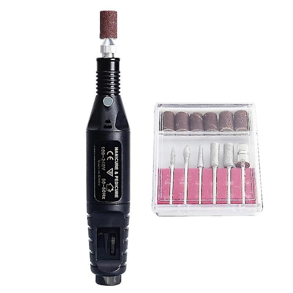 USB minislipmaskin med 6 sliphuvuden 3000-20000 4 roterande elektrisk borr - Perfekt -AD6- Black