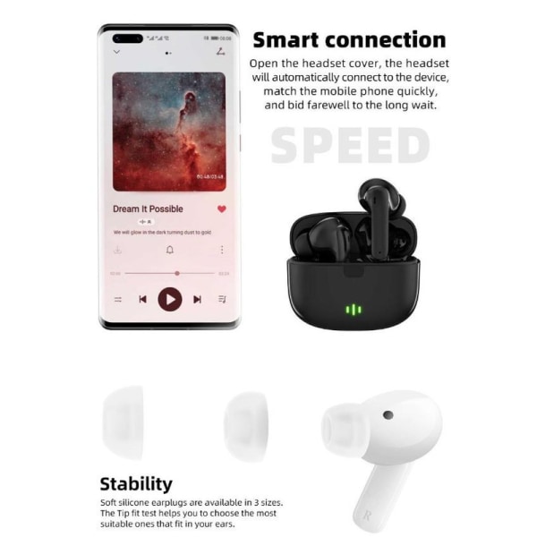 Täysin langattomat Pro TWS Bluetooth Stereo In-Ear -kuulokkeet USB-C VIT