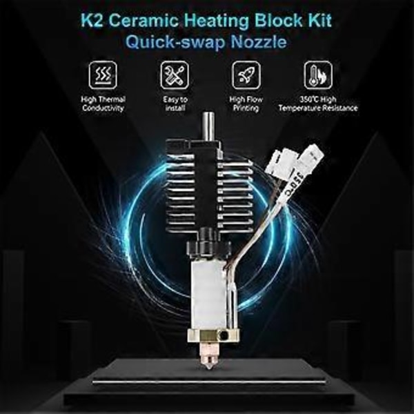 For Creality K2 Plus Hotend Ceramic Heating Block Kit All-Metal Integrated Quick-Swap Nozzle for K2 -FD4-