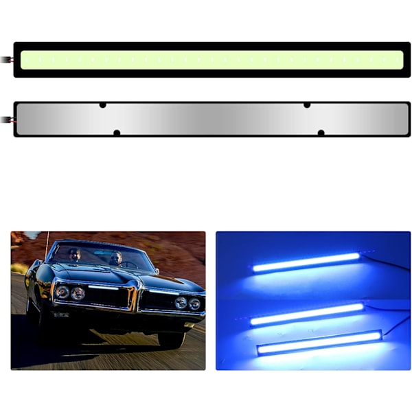 2 stk. LED-advarselslys til kørelys, bilens indre og ydre strimmel 12V Universal -FD3-