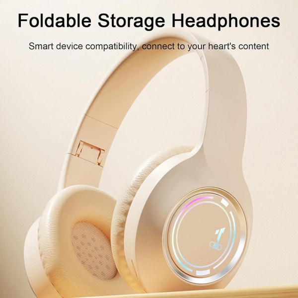 Bluetooth hörlurar Huvudband Vikbart fysiskt brusreducerande trådlöst White