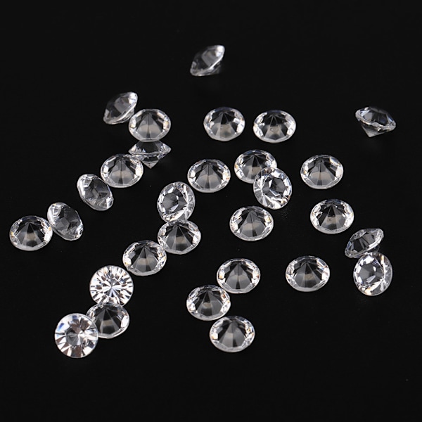 1000 st 6 mm transparent bröllopskonfetti fest plast diamant gnistrande ädelstenar dekor (vit)