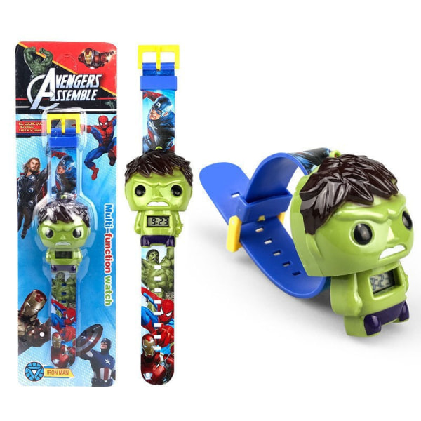 Superhjälte Klocka - Kapten Amerika Spindelmannen Iron Man Hulk barns gåvor Hulk