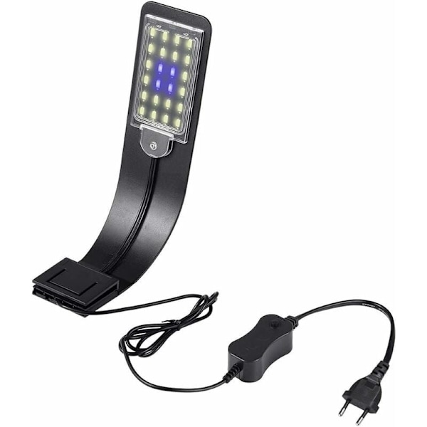 Akvarium LED-lampe hvid og blå nano clip-on belysning til fiskeplanter 23-50 cm -FD2-