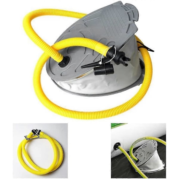 Fotpumpe for oppblåsbare ting Belger Fotpumpe Oppblåsbar Båt Pedalpumpe Portabel Luftpumpe for Luftmadrass Seng 1 stk grå-AD10-