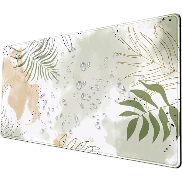 Tastaturmatte Kawaii Musematte Matcha Grønn Plante Abstrakt Tilbehør Skrivebordsmatte Musematte for Datamaskin Gamer Jente Kontorrekvisita-FD3-