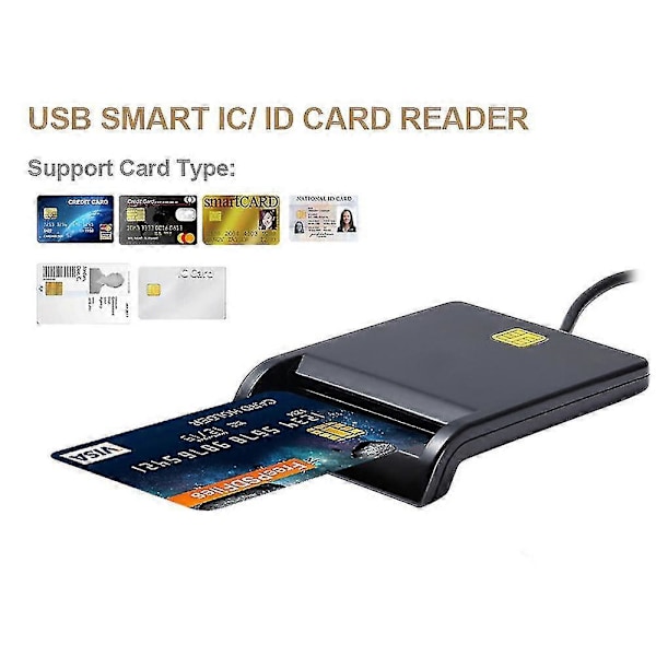 USB Smart Card Reader för Bankkort IC/ID EMV Kortläsare Hög Kvalitet för Windows 7 8 10 Linux Os USB-CCID ISO 7816 KR-AD4-