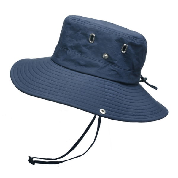 Solhatt Mr Dam Vikbar Trädgårdsmössa UV-skydd 1 Solskyddsmössa Sommarhatt Bred stekt Utomhusfiskehatt Vandringshatt Navy blue