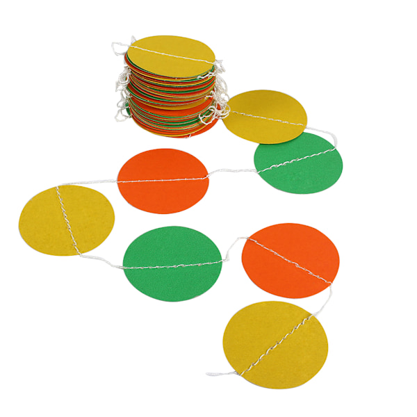 4M Hanging Paper Garlands String Chain Kids Decoration Round Shape(Yellow,Orange and Green)