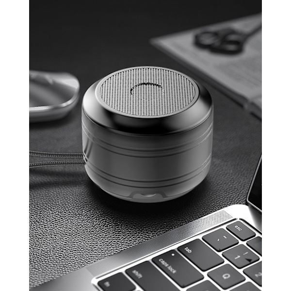 Bluetooth-högtalare med stereoljud, kraftfull bas Minihögtalare med inbyggd mikrofon, handsfree-samtal, liten högtalare. (svart)  (FMY)