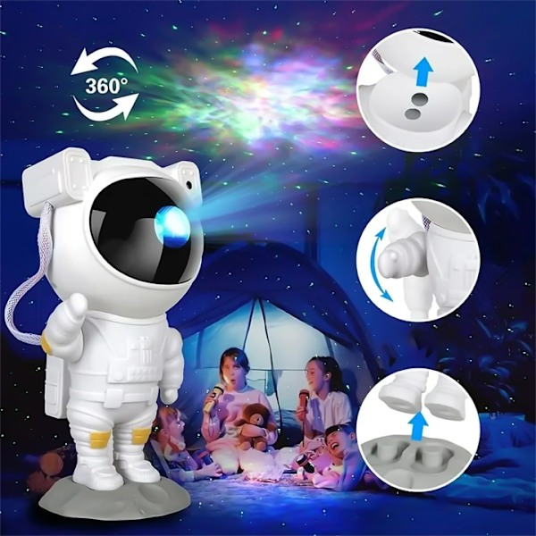 Nattlampe - Stjerneprojektor med LED-lampe - Astronaut 600