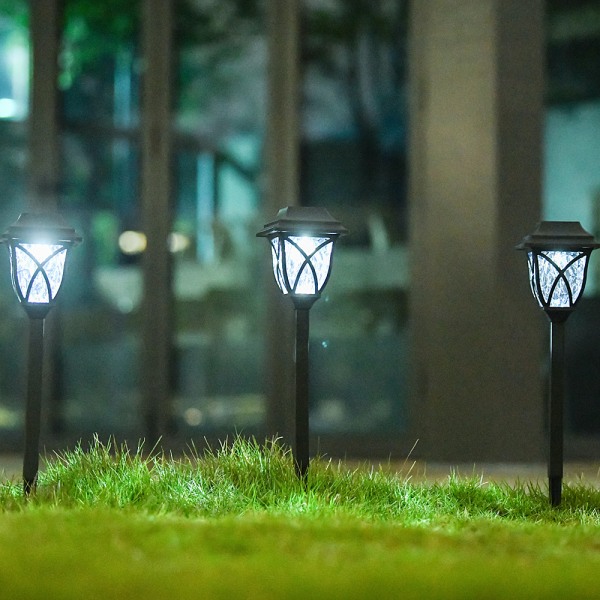 4-pack solenergilampor utomhus vattentät LED-dekorativ solcellslampa för uteplats landskapsväg (vit)
