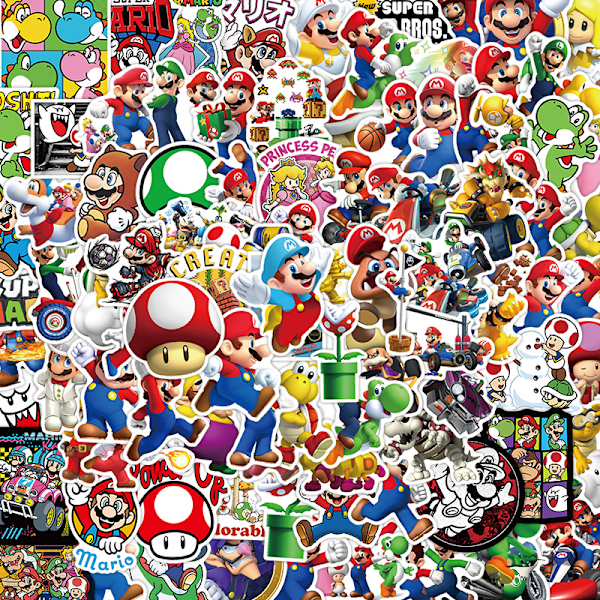 100 tarraa - Super Mario - Sarjakuva - Nintendo multicol-AD5-