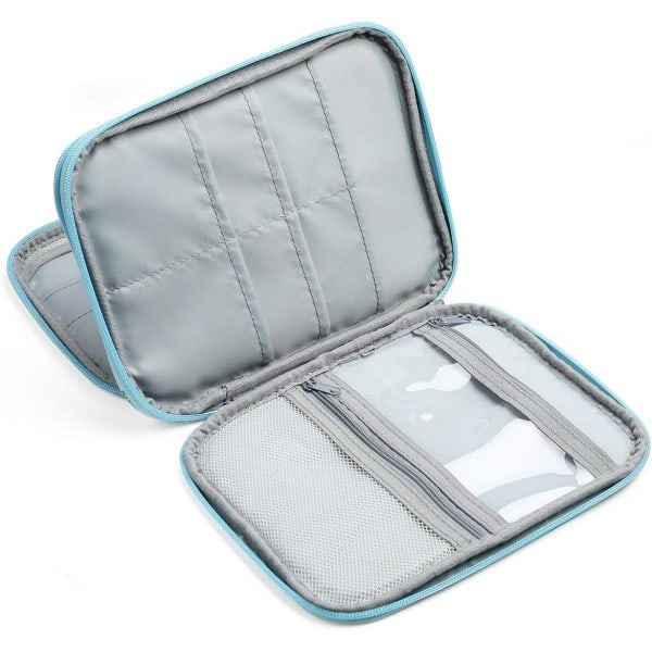 Strikketaske, lynlåslukket opbevaringstaske til ergonomiske aluminiums hæklenåle med gummigreb, tilbehørsorganisator-AD4-