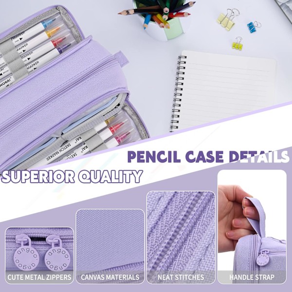Pencilkasse med stor kapacitet, lilla-FD3-