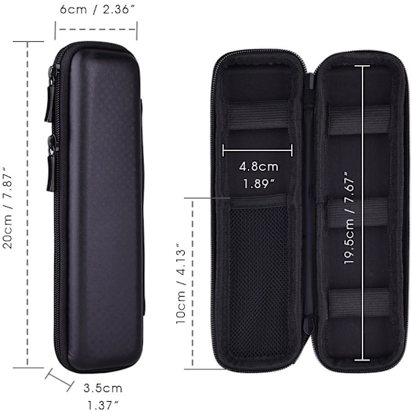 Sort Hårdt Pen Etui Hårdt Skal Pen Etui Holder, Egnet til Administrative Penne og Stylus $ Hårdt Penalhus med Lynlås, Sort Holdbar ${f2}-AD8-