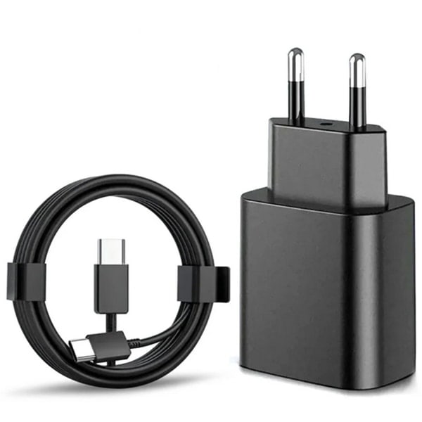 Snabbladdare 45W för Samsung USB-C + 2M USB-C Kabel Svart-FD3-