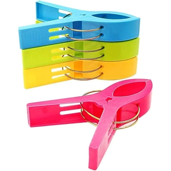 12 stk Store klesklyper - Håndkleklemmer - Strandhåndkleklemmer multicolor-AD4-