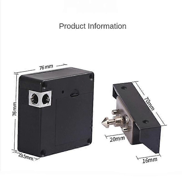 Hålfritt Lås för Låda Bluetooth Osynligt Skåplås Elektronisk Smart Skåplås-AD4-