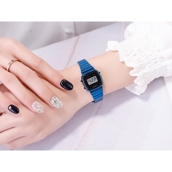Armbandsur Elektronisk 7-färgers klocka i digital rostfritt stål