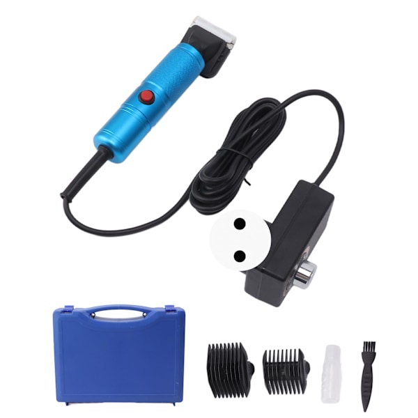 Elektrisk fårklippare Hundtrimmer Uppladdningsbar djurtrimmer med klipphuvud för får getter Blå EU-kontakt 100‑240V-FD1- 0.8