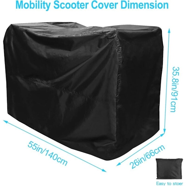 Vattentätt skydd för elscooter - 210D Oxford - För rullstol - Vattentätt och tåligt regnskydd (140 x 66 x 91 cm) -AD6-