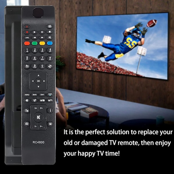 Universalfjernkontrollerstatning for JVC TV-fjernkontroll RC4800, Polaroid/Bush/Hitachi/TECHWOOD/Digihome/JMB/Telefunken Smart TV-apparater-AD7-