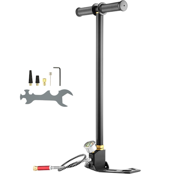 SucceBuy 3-trins PCP-håndpumpe 30Mpa 4500 PSI højtryksluftgeværpumpe sort -AD6- black