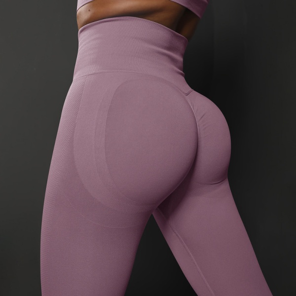 Træningstights Seamless Yoga Fitness Leggings Bukser Ljus violett M