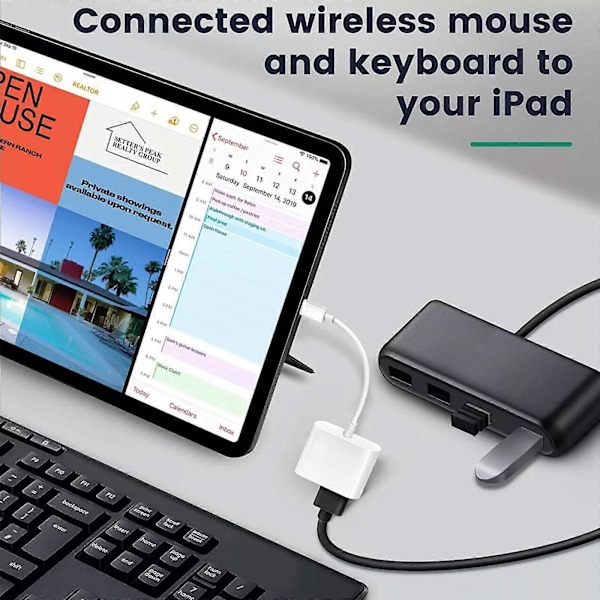 USB Hona OTG Adapter För iPhone iPad Med Laddningsport-AD4-