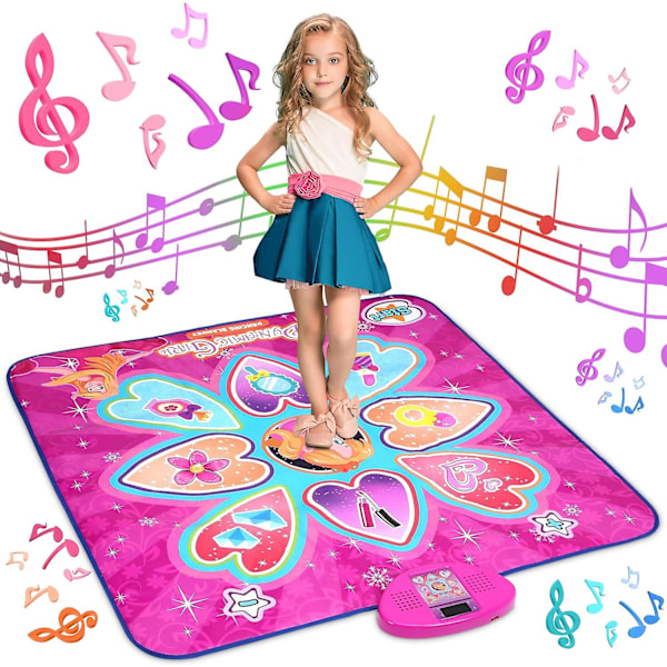 Bestselgende Dansematte for Barn - 7 Spillemoduser, 10 Utfordringsnivåer, 10 Innebygde Sanger og LED-lys-AD4-