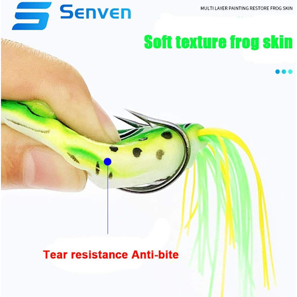 5 kpl Crank Frog Sammakko, Pehmeä Viehe 3D Silmä Sammakkoviehe ja,ZQKLA-FD5-