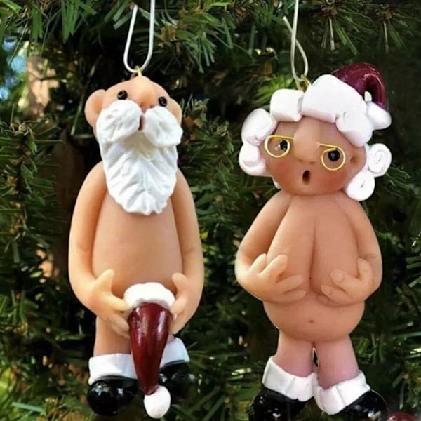 2 osan sarja 8CM Joulukoristeet Paha Joulupukki Koriste Joulukuusi Ripustuskoristeet Alaston Joulupukki Hauska Joulun Juhla Deko Salainen Joulupukki Lahja (8 CM)