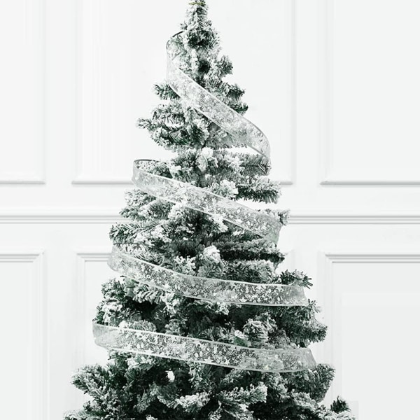 Christmas Tree Ribbon Lights, 5M juldekorationsband, LED Ribbon String Lights, för utomhusjul inomhus (silverfärgad)