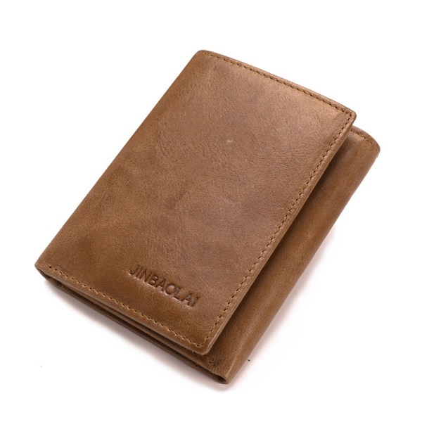 Leather wallet men with RFID protection wallet