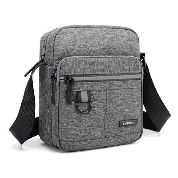 Liten Crossbody-väska för män, Messenger-väska, axelväska för mobiltelefon för resor, vandring och utomhussporter (Grå Crossbody-väska för män)-AD8-