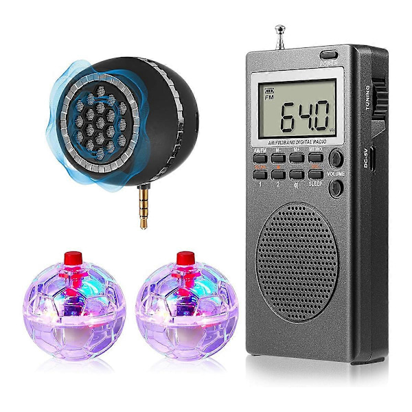 4 st Spirit Box Utrustningskit, med 2 LED Kattbollar 1 Spirit Box Högtalare Paranormal Utrustningskit för -FD1-