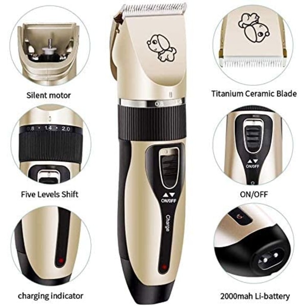 Hundtrimmer med tillbehör Svart/Guld-AD4-