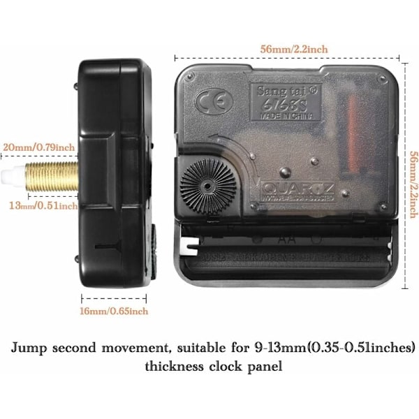 st Clockwork, Clockwork, Urverk, Batteri, Tyst, Väggklockssystem, Klockvisare, Pendelmekanism{f2}-AD8-