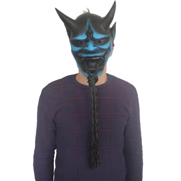 Japansk Cosplay Latex Ansiktsmask Anime Skräck Mjuk Ansiktsmask Halloween Spöke Demon Ansiktsmask Scenföreställning Rekvisita