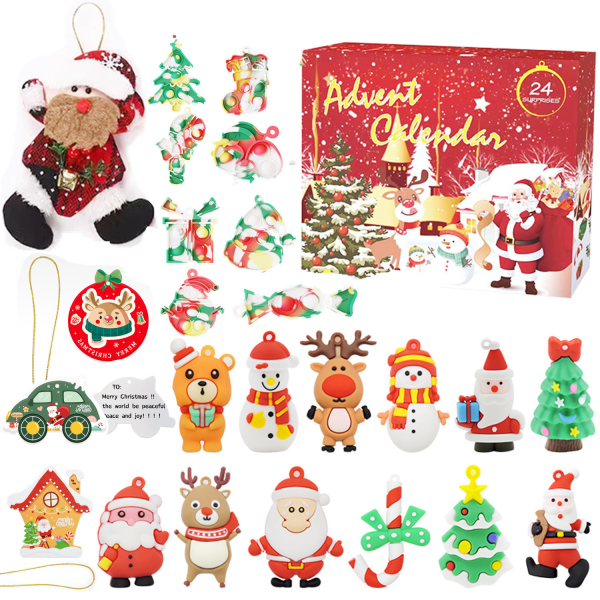 Adventskalender - överraskningsgåvor med jultema i blindbox för barn
