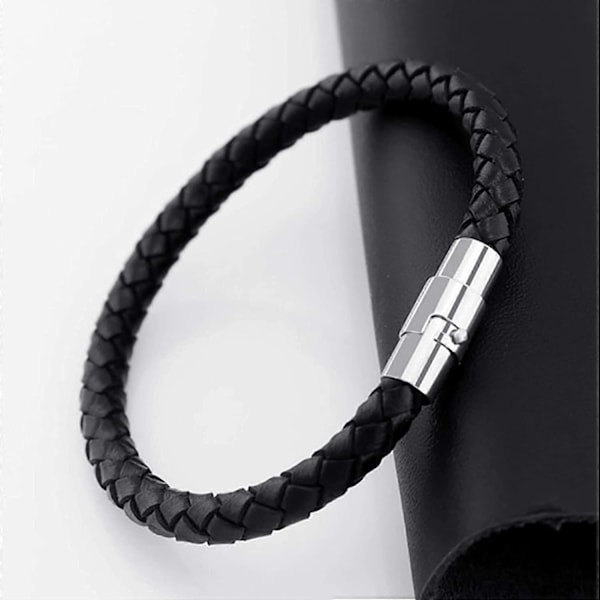 Mode Läderrep Flätat Spänne Armband Bangle Wrap Smycken Gåva för Kvinnor Män Flickor Pojkar-AD10-