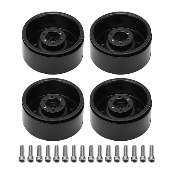 4st RC Bil Hjulnav 1.9 Tum Hållbara Järn RC Crawler Hjul Fälgar Nav Ersättning för Axial Svart-AD4-